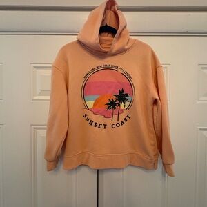 Peach Sunset Coast Hoodie for girls or teens.